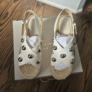 Espadrille Wedge Sandals with Studs